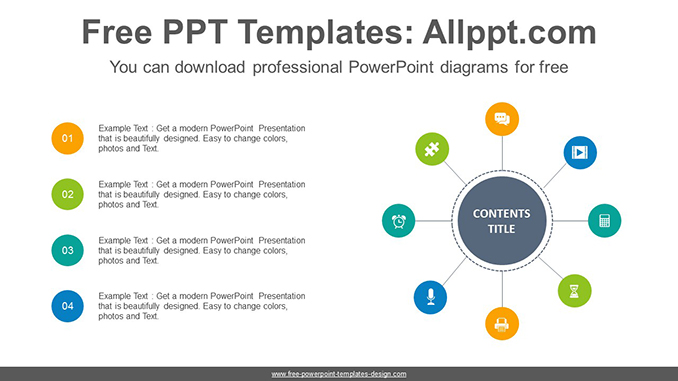 Eight Radial Circles Powerpoint Diagram Template Powerpoint And