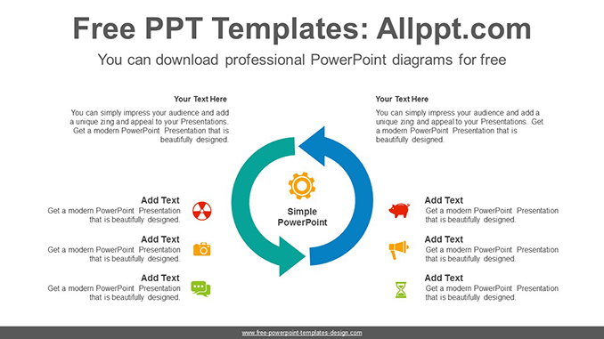 Two Curved Arrows Powerpoint Diagram Template Slidesgo Templates 46080 Hot Sex Picture 4016