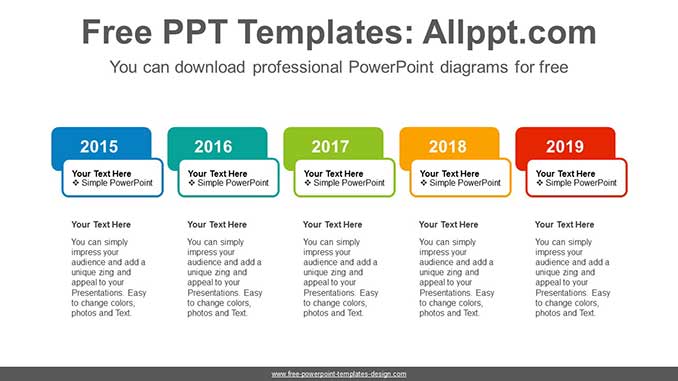 Colorful Text Boxes PowerPoint Diagram - Slidesgo templates