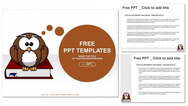 Cute owl on books-Education PowerPoint Templates - Slidesgo templates