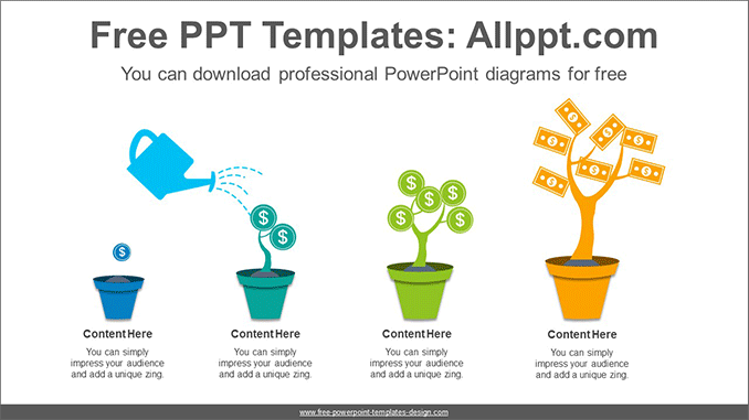 Dollar plant growth PowerPoint Diagram Template - Slidesgo templates