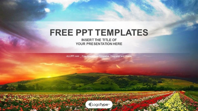 Field With Flowers Nature PPT Templates Powerpoint and google slides Field With Flowers Nature PPT Templates Powerpoint and google slides