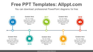 Five circled timelines PowerPoint Diagram Template - Slidesgo templates