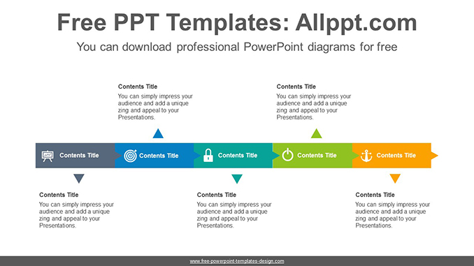 Horizontal Alignment Square Powerpoint Diagram Template Slidesgo Templates 6744