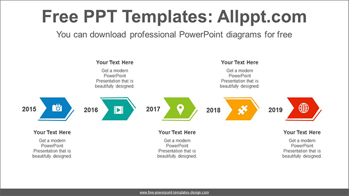 Horizontal chevron arrows PowerPoint Diagram Template - Slidesgo templates