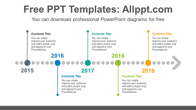 Horizontal dotted arrow PowerPoint Diagram Template - Powerpoint and ...