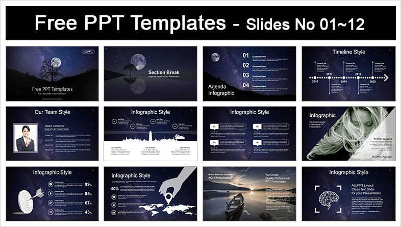 Night Sky Full Moon PowerPoint Templates - Slidesgo Templates