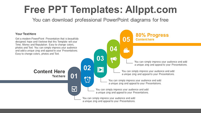 Oval Step Up Powerpoint Diagram Template Slidesgo Templates 5800