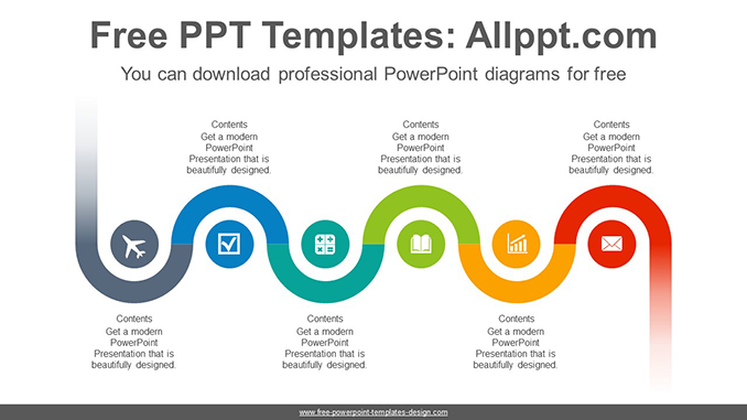 Serpentine Semi Donut PowerPoint Diagram Template Slidesgo Templates