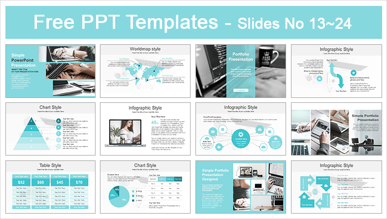 Simple Office Computer View PowerPoint Template - Slidesgo templates