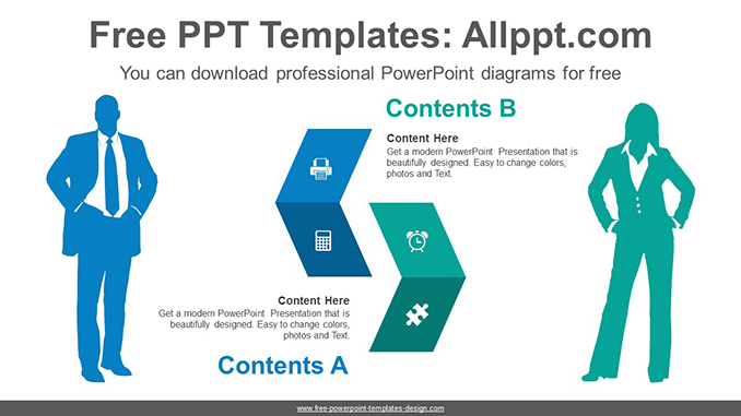 Symmetrical Chevron PowerPoint Diagram - Slidesgo templates