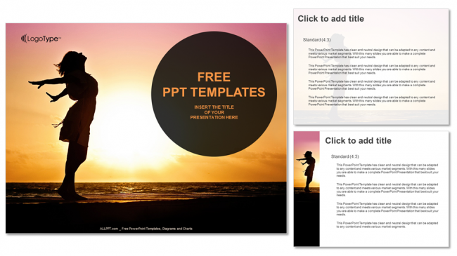 woman-enjoys-sunset-nature-ppt-templates-slidesgo-templates