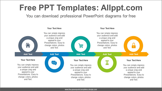 Zigzag donut flow PowerPoint Diagram Template - Slidesgo templates