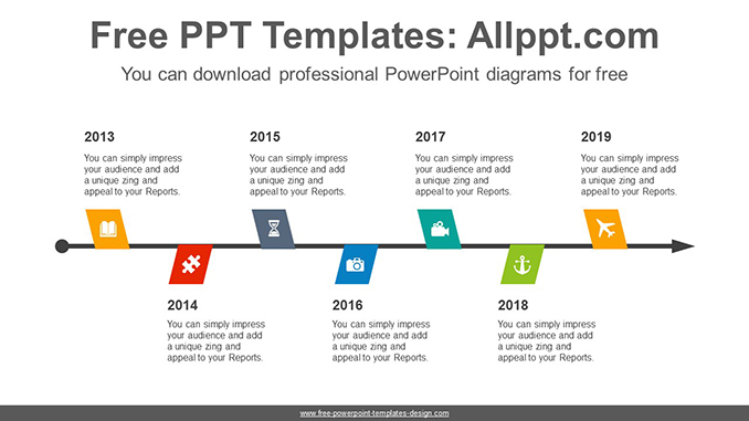 Zigzagged flags PowerPoint Diagram Template - Slidesgo templates