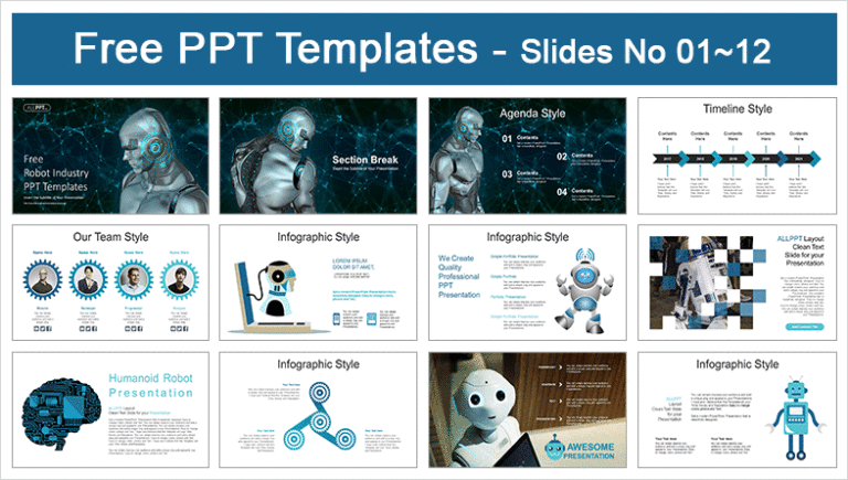 animated robot powerpoint template free download
